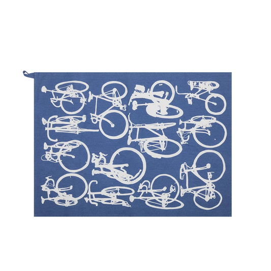 NYC Bicycles Tea Towel kitchen textile, with eye-catching graphics or color designed to feel useful as well as expressive; adds useful absorbency and personality for drying hands, handling light kitchen cleanup, or display. Alternate product view shows more of the shape, finish, and design details.