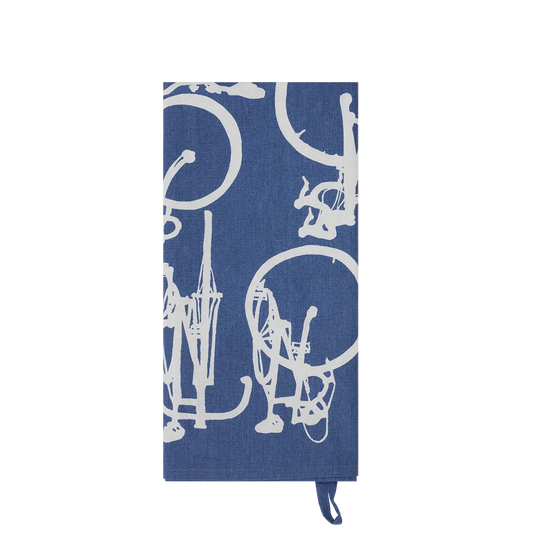 NYC Bicycles Tea Towel kitchen textile, with eye-catching graphics or color designed to feel useful as well as expressive; adds useful absorbency and personality for drying hands, handling light kitchen cleanup, or display. Primary product view highlights the overall design and proportions.