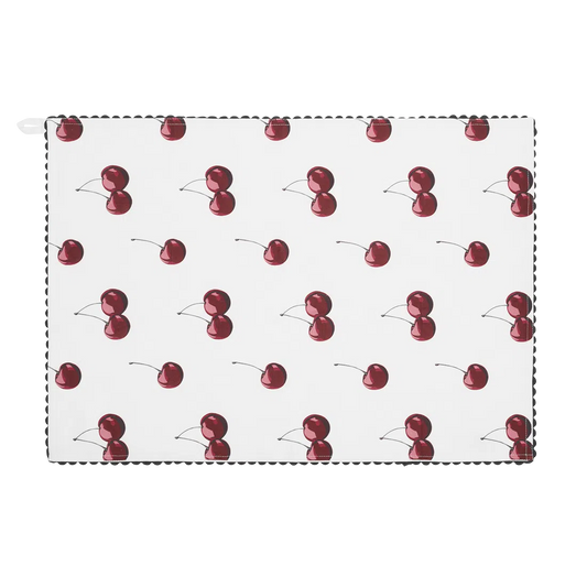Cherry Bomb Tea Towel kitchen textile, with eye-catching graphics or color designed to feel useful as well as expressive; adds useful absorbency and personality for drying hands, handling light kitchen cleanup, or display. Alternate product view shows more of the shape, finish, and design details.