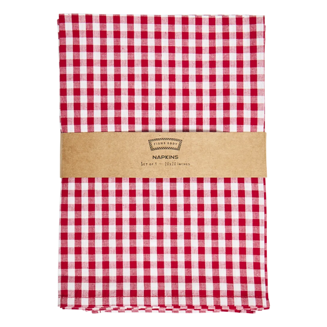 4pk Gingham Napkins - Red table linen, with eye-catching graphics or color designed to feel useful as well as expressive; brings color and pattern to place settings while remaining practical for everyday meals and entertaining. Additional view helps show the profile, scale, and decorative details.