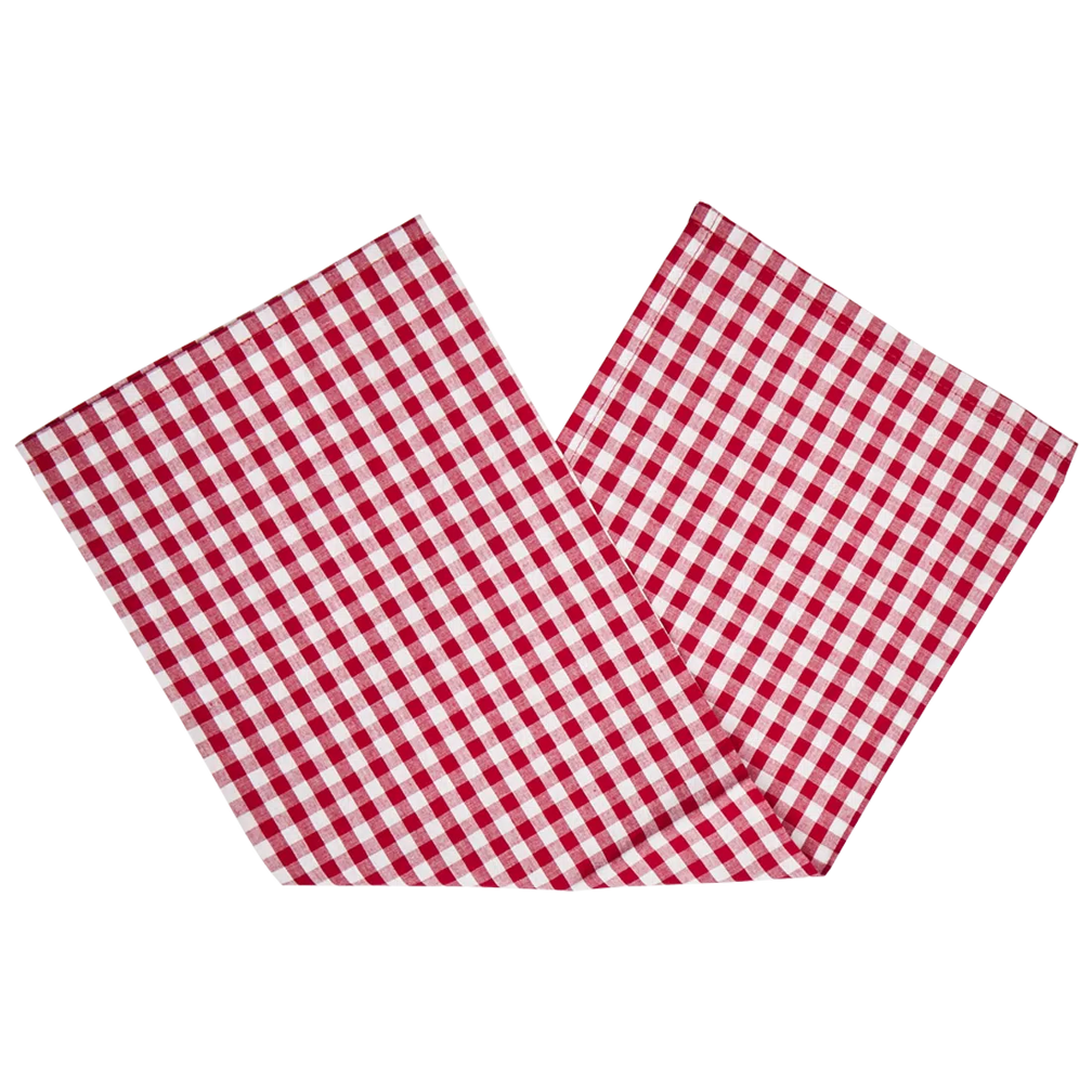 4pk Gingham Napkins - Red table linen, with eye-catching graphics or color designed to feel useful as well as expressive; brings color and pattern to place settings while remaining practical for everyday meals and entertaining.