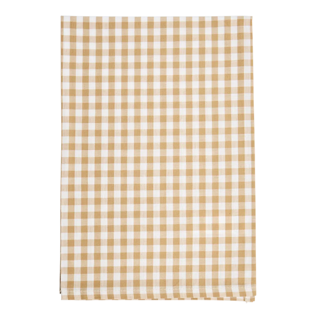 4pk Gingham Napkins - Tan table linen, with eye-catching graphics or color designed to feel useful as well as expressive; brings color and pattern to place settings while remaining practical for everyday meals and entertaining. Primary product view highlights the overall design and proportions.
