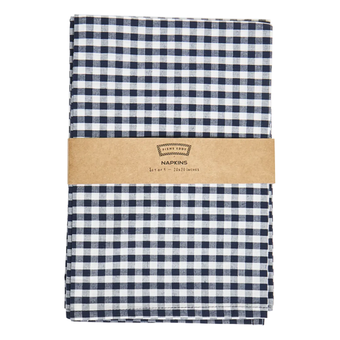 4pk Gingham Napkins - Navy table linen, with eye-catching graphics or color designed to feel useful as well as expressive; brings color and pattern to place settings while remaining practical for everyday meals and entertaining.
