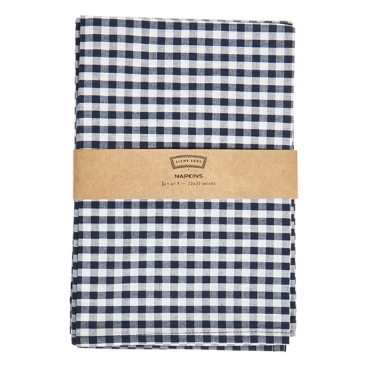 4pk Gingham Napkins - Navy table linen, with eye-catching graphics or color designed to feel useful as well as expressive; brings color and pattern to place settings while remaining practical for everyday meals and entertaining.