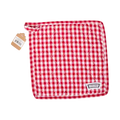 Sq Pot Holder - Gingham Red padded kitchen textile, with eye-catching graphics or color designed to feel useful as well as expressive; useful for handling warm cookware while adding coordinated pattern and color to the kitchen. Primary product view highlights the overall design and proportions.