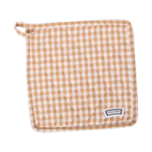 SQ POT HOLDER - GINGHAM TAN (8.75