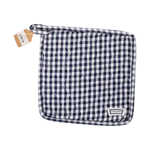 SQ POT HOLDER - GINGHAM NAVY (8.75