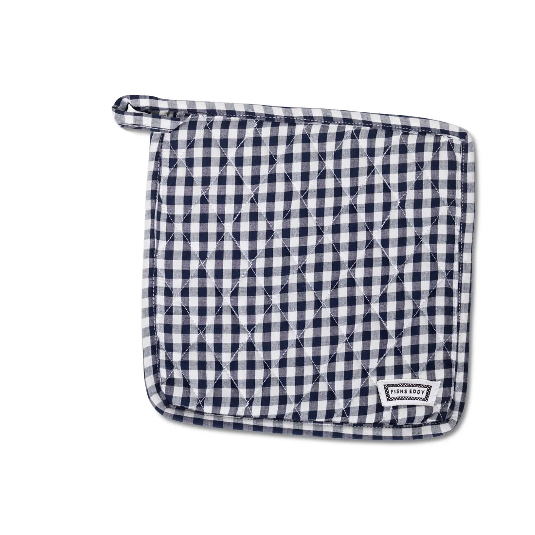 SQ POT HOLDER - GINGHAM NAVY (8.75"x8.75")