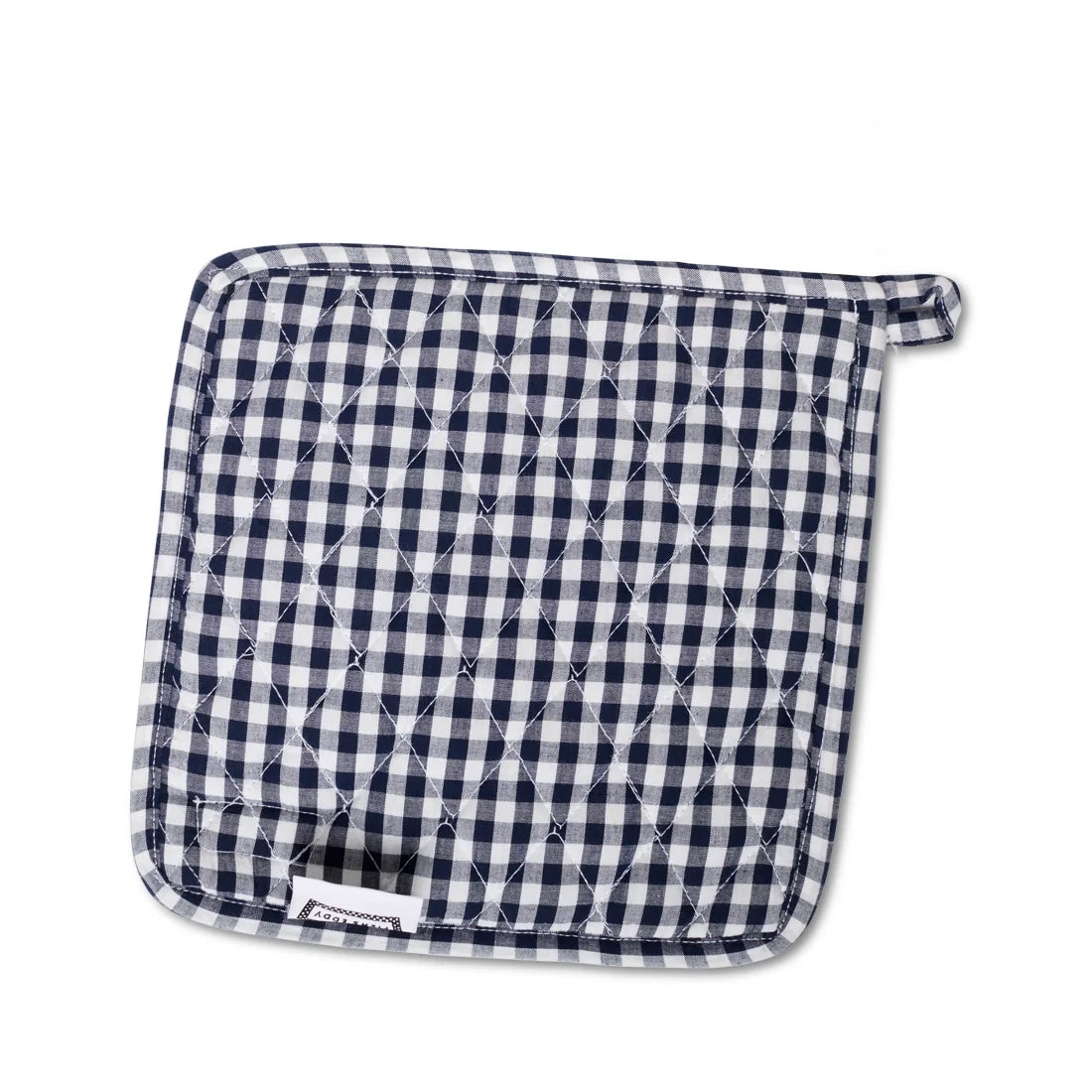 SQ POT HOLDER - GINGHAM NAVY (8.75"x8.75")