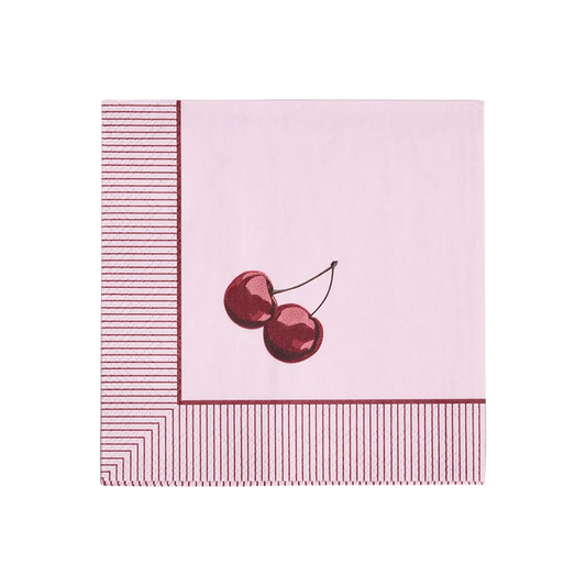 Cocktail Napkin - Cherry table linen, with eye-catching graphics or color designed to feel useful as well as expressive; brings color and pattern to place settings while remaining practical for everyday meals and entertaining. Primary product view highlights the overall design and proportions.