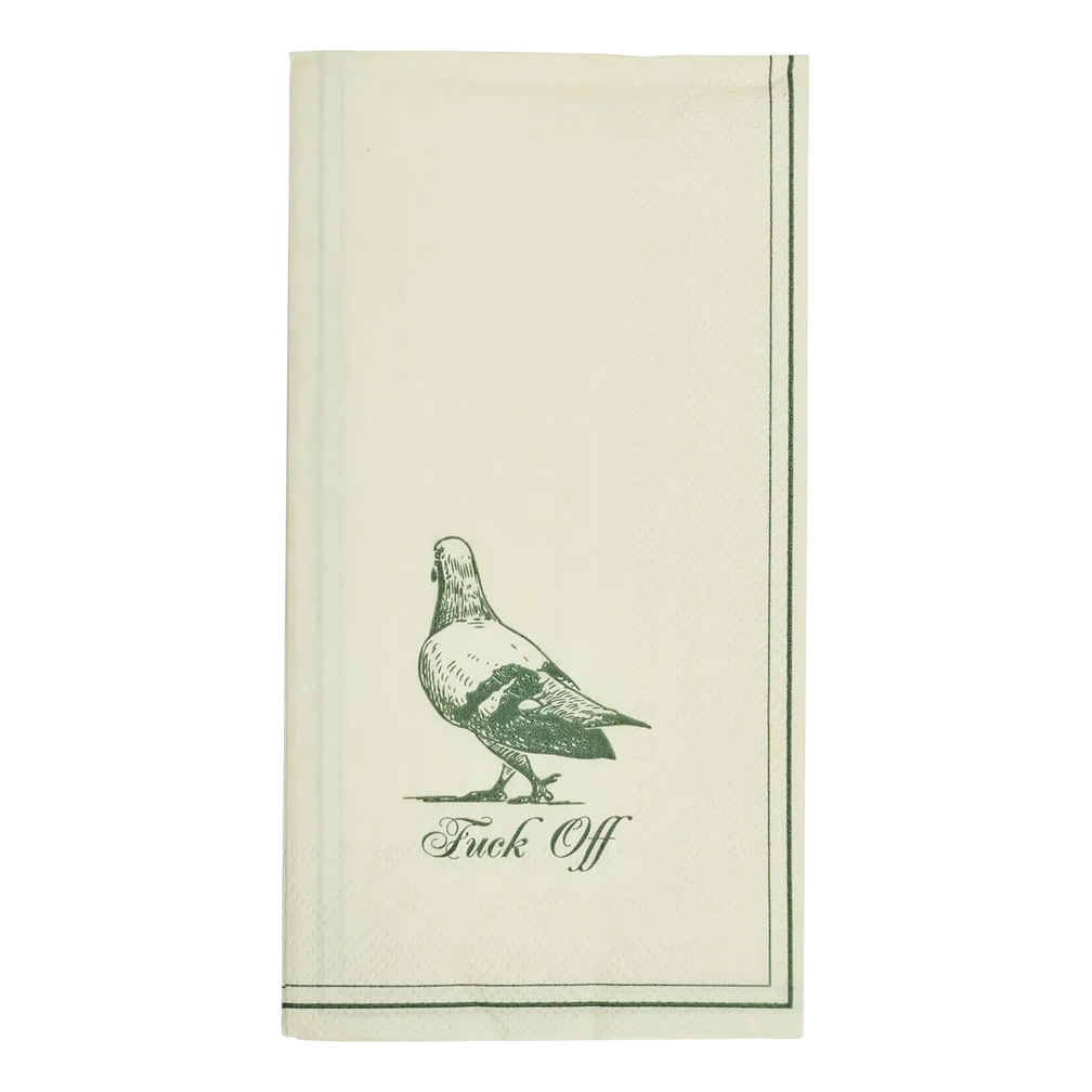 Guest Napkins - Fuck Off table linen, with eye-catching graphics or color designed to feel useful as well as expressive; brings color and pattern to place settings while remaining practical for everyday meals and entertaining. Primary product view highlights the overall design and proportions.