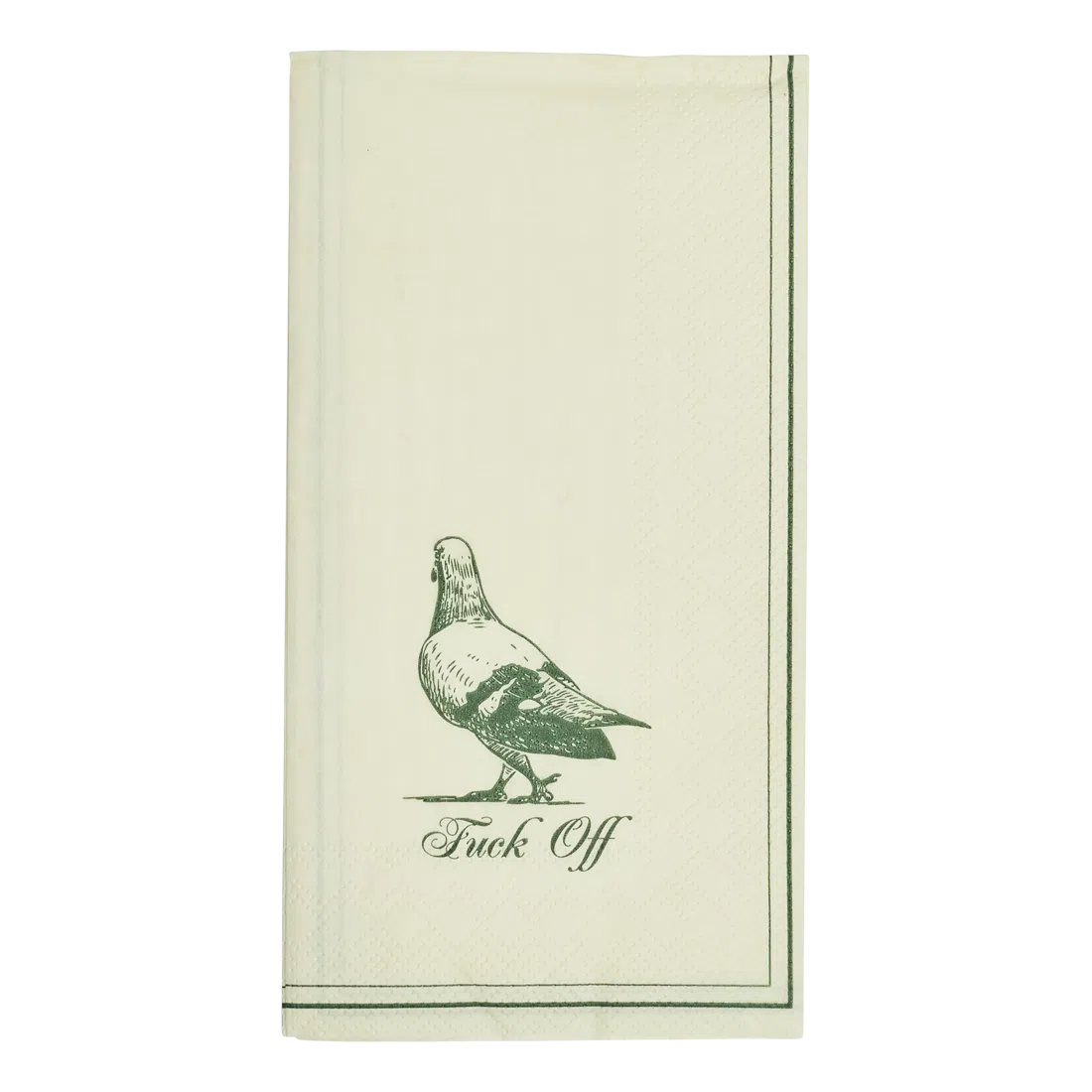 Guest Napkins - Fuck Off table linen, with eye-catching graphics or color designed to feel useful as well as expressive; brings color and pattern to place settings while remaining practical for everyday meals and entertaining. Primary product view highlights the overall design and proportions.