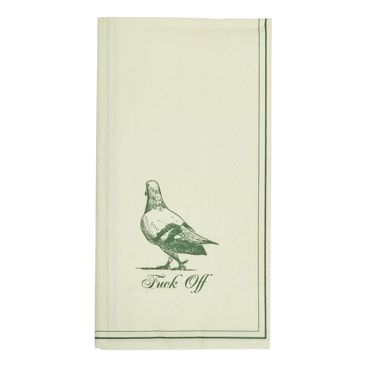 Guest Napkins - Fuck Off table linen, with eye-catching graphics or color designed to feel useful as well as expressive; brings color and pattern to place settings while remaining practical for everyday meals and entertaining. Primary product view highlights the overall design and proportions.