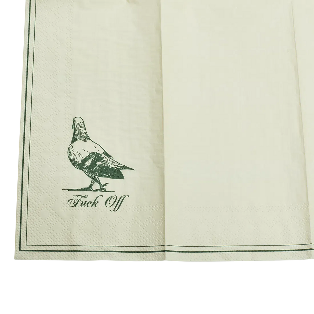 Guest Napkins - Fuck Off table linen, with eye-catching graphics or color designed to feel useful as well as expressive; brings color and pattern to place settings while remaining practical for everyday meals and entertaining. Additional view helps show the profile, scale, and decorative details.