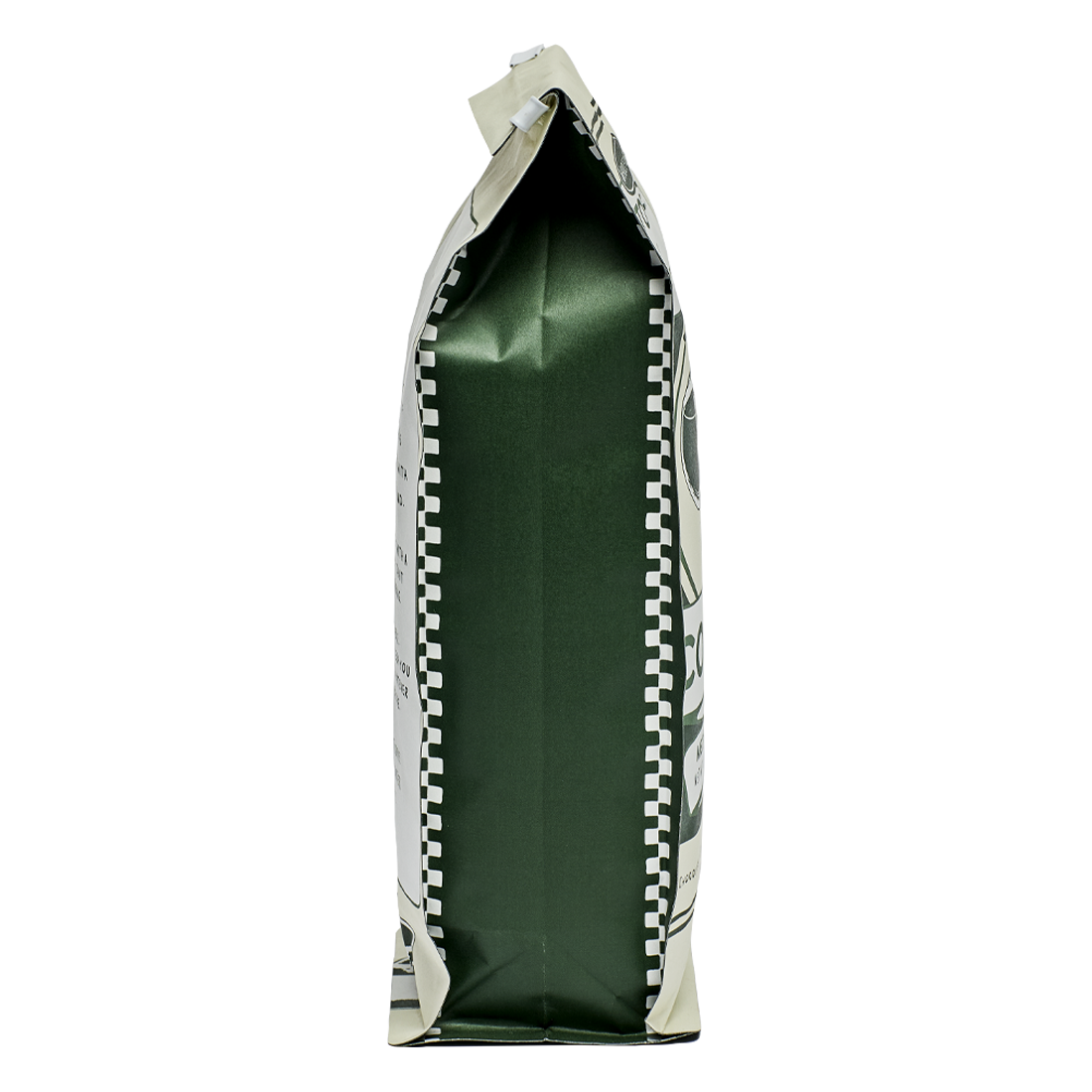 Green bag with a checkered pattern on a white background