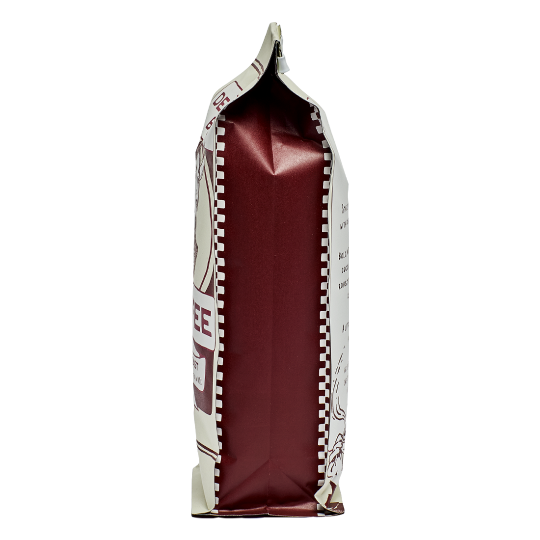 Red and white package with a checkered pattern on a white background