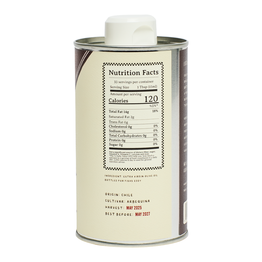 Canister with nutrition facts label on a white background