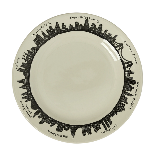 212 Skyline - Main Plate tableware, with a clean, polished finish and distinctive shape or artwork; a useful size for meals, appetizers, desserts, snacks, or layered place settings. Primary product view highlights the overall design and proportions.