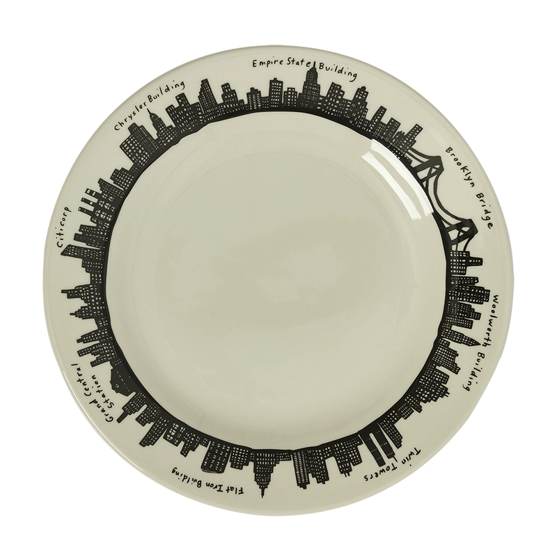 212 Skyline - Main Plate tableware, with a clean, polished finish and distinctive shape or artwork; a useful size for meals, appetizers, desserts, snacks, or layered place settings. Primary product view highlights the overall design and proportions.