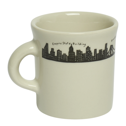 212 Skyline - Diner Mug ceramic drinkware, with a clean, polished finish and distinctive shape or artwork; a comfortable everyday choice for coffee, tea, cocoa, or desk-side sipping. Alternate product view shows more of the shape, finish, and design details.