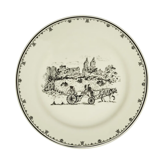 NYC Toile - Central Park Plate tableware, with a clean, polished finish and distinctive shape or artwork; a useful size for meals, appetizers, desserts, snacks, or layered place settings. Primary product view highlights the overall design and proportions.