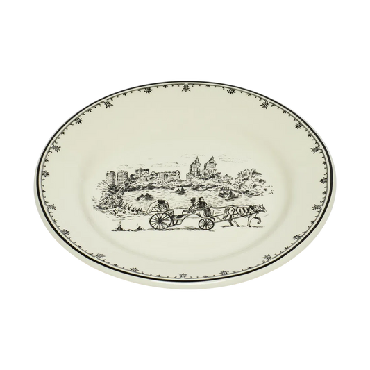 NYC Toile - Central Park Plate tableware, with a clean, polished finish and distinctive shape or artwork; a useful size for meals, appetizers, desserts, snacks, or layered place settings. Alternate product view shows more of the shape, finish, and design details.