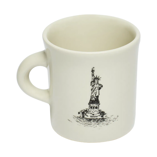 NYC Toile - Liberty Dog Mug ceramic drinkware, with a clean, polished finish and distinctive shape or artwork; a comfortable everyday choice for coffee, tea, cocoa, or desk-side sipping. Alternate product view shows more of the shape, finish, and design details.