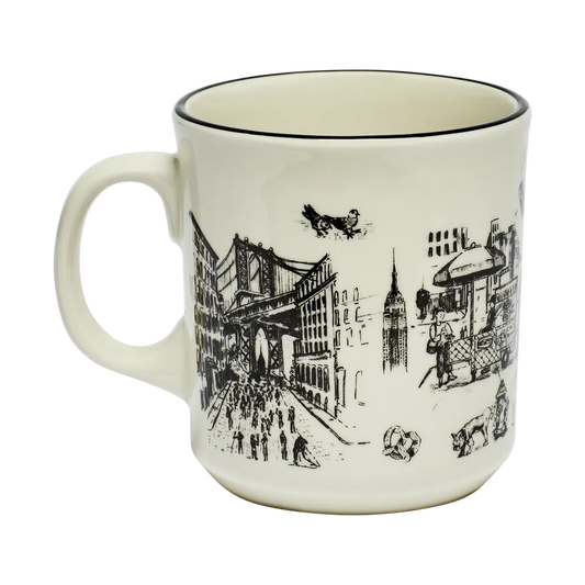 NYC Toile - Jumbo Mug ceramic drinkware, with a clean, polished finish and distinctive shape or artwork; a comfortable everyday choice for coffee, tea, cocoa, or desk-side sipping. Primary product view highlights the overall design and proportions.