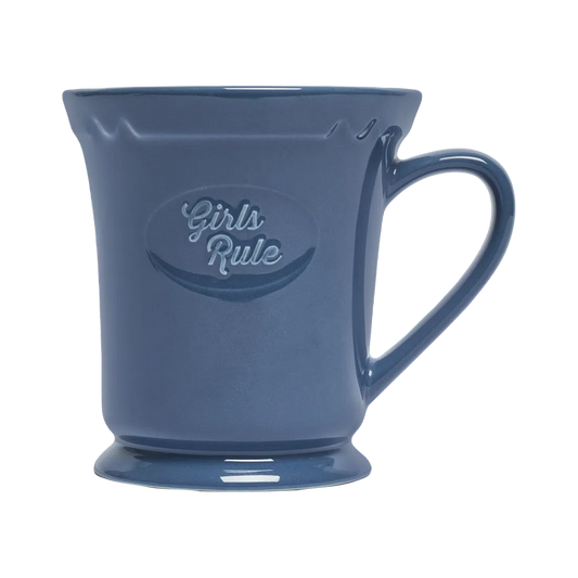 Girls Rule Mug ceramic drinkware, with a clean, polished finish and distinctive shape or artwork; a comfortable everyday choice for coffee, tea, cocoa, or desk-side sipping. Primary product view highlights the overall design and proportions.