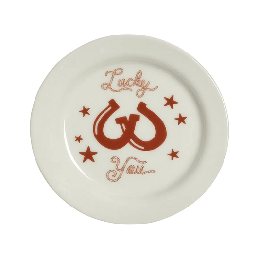 Lucky You Plate tableware, with a clean, polished finish and distinctive shape or artwork; a useful size for meals, appetizers, desserts, snacks, or layered place settings. Primary product view highlights the overall design and proportions.