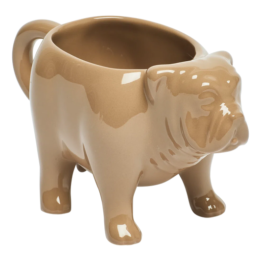 Bull Dog Mug ceramic drinkware, with a clean, polished finish and distinctive shape or artwork; a comfortable everyday choice for coffee, tea, cocoa, or desk-side sipping. Primary product view highlights the overall design and proportions.