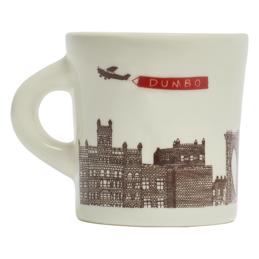 Brooklyn - Dumbo Mug ceramic drinkware, with a clean, polished finish and distinctive shape or artwork; a comfortable everyday choice for coffee, tea, cocoa, or desk-side sipping. Primary product view highlights the overall design and proportions.