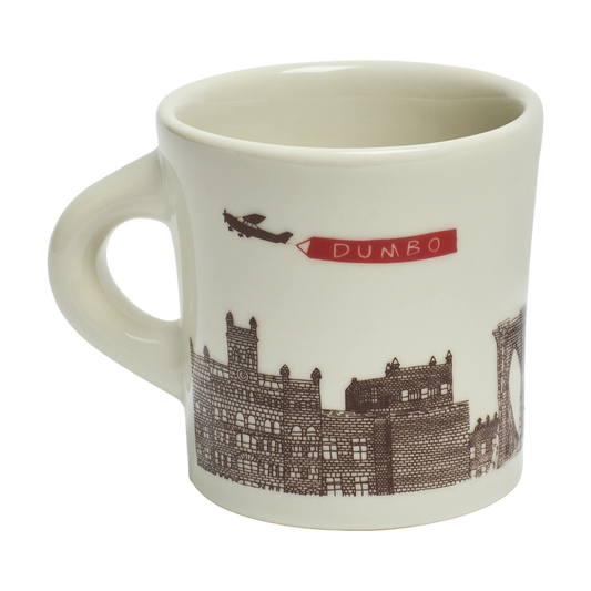 Brooklyn - Dumbo Mug ceramic drinkware, with a clean, polished finish and distinctive shape or artwork; a comfortable everyday choice for coffee, tea, cocoa, or desk-side sipping. Alternate product view shows more of the shape, finish, and design details.