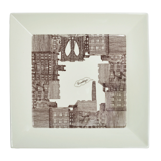 Brooklyn - Square Tray serving and catchall piece, with a clean, polished finish and distinctive shape or artwork; useful for snacks and small bites, or for organizing jewelry, keys, and countertop essentials. Primary product view highlights the overall design and proportions.