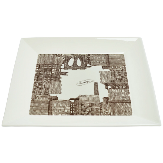 Brooklyn - Square Tray serving and catchall piece, with a clean, polished finish and distinctive shape or artwork; useful for snacks and small bites, or for organizing jewelry, keys, and countertop essentials. Alternate product view shows more of the shape, finish, and design details.