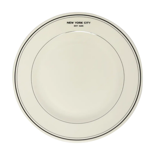 EST NYC - 1625 Main Plate tableware, with a clean, polished finish and distinctive shape or artwork; a useful size for meals, appetizers, desserts, snacks, or layered place settings. Primary product view highlights the overall design and proportions.