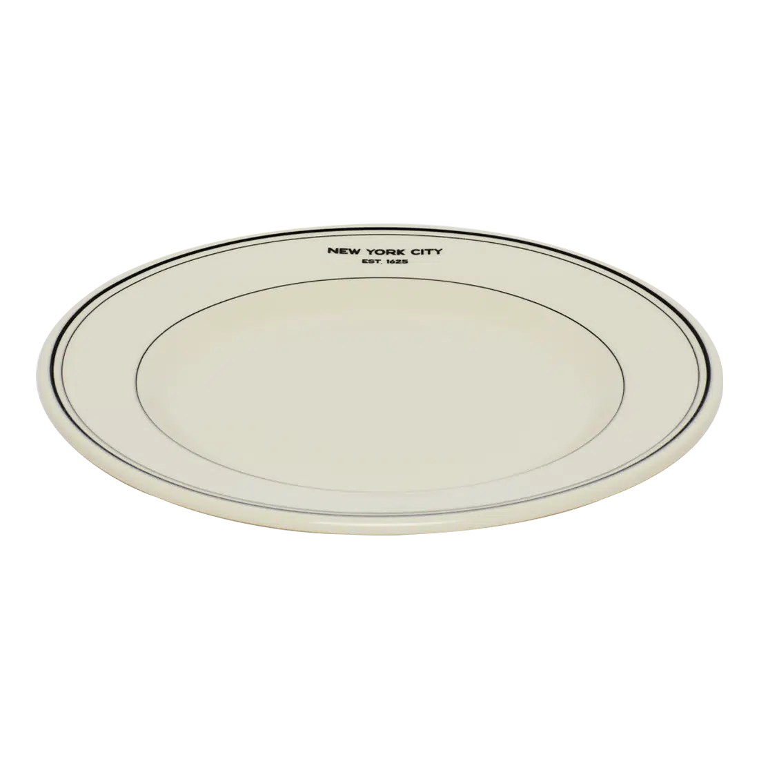 EST NYC - 1625 Main Plate tableware, with a clean, polished finish and distinctive shape or artwork; a useful size for meals, appetizers, desserts, snacks, or layered place settings. Alternate product view shows more of the shape, finish, and design details.
