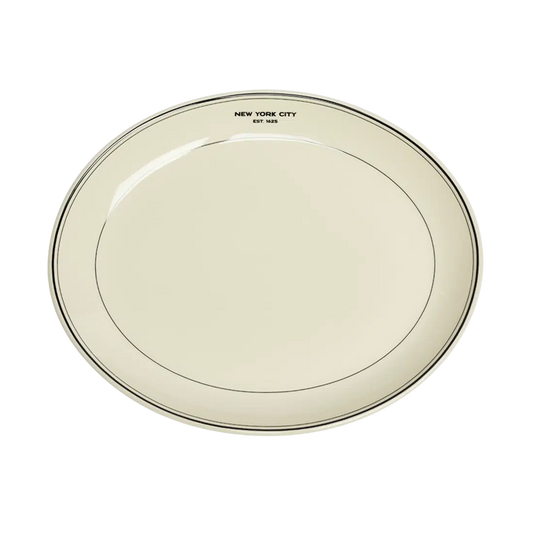 EST NYC - 1625 Platter serving ware, with a clean, polished finish and distinctive shape or artwork; a generous centerpiece for appetizers, mains, desserts, or sharing at the table. Primary product view highlights the overall design and proportions.