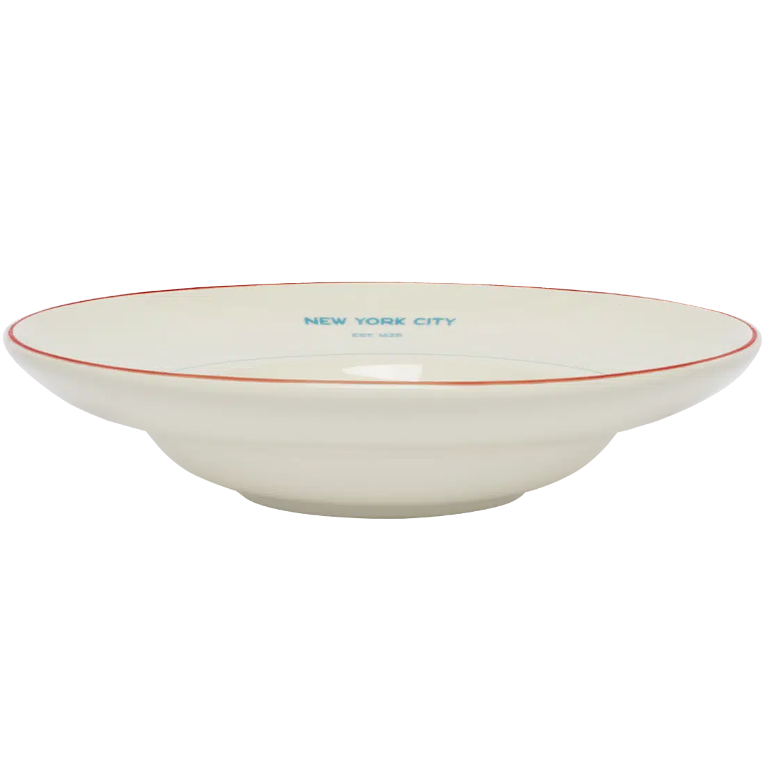 EST NYC - 1625 Pasta Bowl versatile tableware, with a clean, polished finish and distinctive shape or artwork; useful for cereal, soup, snacks, sides, desserts, or everyday prep and serving. Additional view helps show the profile, scale, and decorative details.