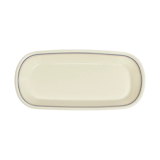 Hl Red/blueband - Celery Dish serving and catchall piece, with a clean, polished finish and distinctive shape or artwork; useful for snacks and small bites, or for organizing jewelry, keys, and countertop essentials. Primary product view highlights the overall design and proportions.