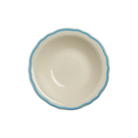 Skyblue Scallop - Fruit Bowl versatile tableware, with a clean, polished finish and distinctive shape or artwork; useful for cereal, soup, snacks, sides, desserts, or everyday prep and serving. Primary product view highlights the overall design and proportions.