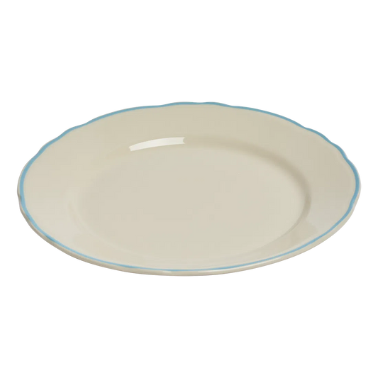 Skyblue Scallop - Main Plate tableware, with a clean, polished finish and distinctive shape or artwork; a useful size for meals, appetizers, desserts, snacks, or layered place settings. Alternate product view shows more of the shape, finish, and design details.