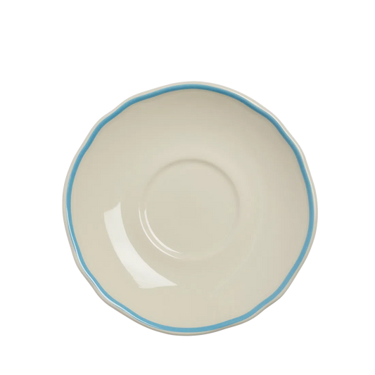 Skyblue Scallop - Saucer tableware, with a clean, polished finish and distinctive shape or artwork; a useful size for meals, appetizers, desserts, snacks, or layered place settings. Primary product view highlights the overall design and proportions.
