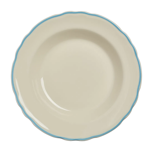 Skyblue Scallop - Soup Bowl versatile tableware, with a clean, polished finish and distinctive shape or artwork; useful for cereal, soup, snacks, sides, desserts, or everyday prep and serving. Primary product view highlights the overall design and proportions.