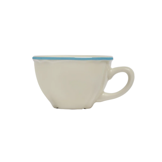 Skyblue Scallop - Tea Cup ceramic drinkware, with a clean, polished finish and distinctive shape or artwork; a comfortable everyday choice for coffee, tea, cocoa, or desk-side sipping. Primary product view highlights the overall design and proportions.