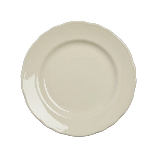 Scalloped Whites - App Plate tableware, with a clean, polished finish and distinctive shape or artwork; a useful size for meals, appetizers, desserts, snacks, or layered place settings. Primary product view highlights the overall design and proportions.