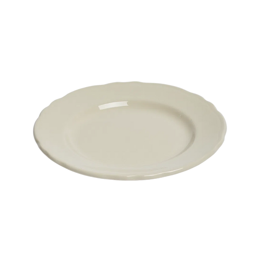 Scalloped Whites - App Plate tableware, with a clean, polished finish and distinctive shape or artwork; a useful size for meals, appetizers, desserts, snacks, or layered place settings. Alternate product view shows more of the shape, finish, and design details.