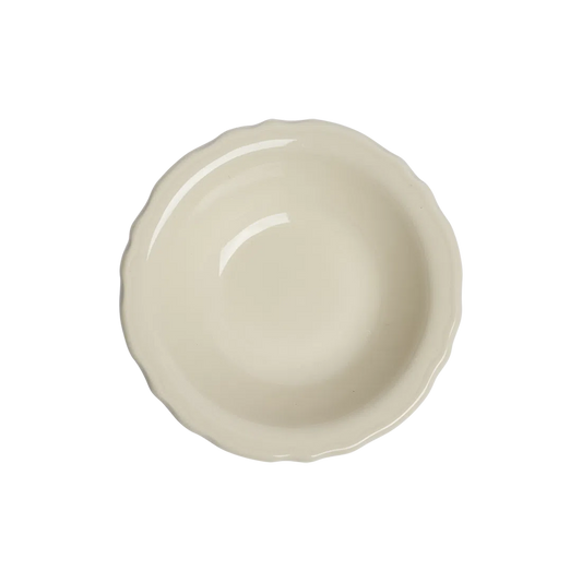 Scalloped Whites - Fruit Bowl 3.75oz) versatile tableware, with a clean, polished finish and distinctive shape or artwork; useful for cereal, soup, snacks, sides, desserts, or everyday prep and serving. Primary product view highlights the overall design and proportions.