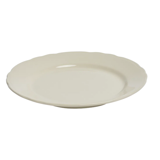 Scalloped Whites - Main Plate tableware, with a clean, polished finish and distinctive shape or artwork; a useful size for meals, appetizers, desserts, snacks, or layered place settings. Alternate product view shows more of the shape, finish, and design details.