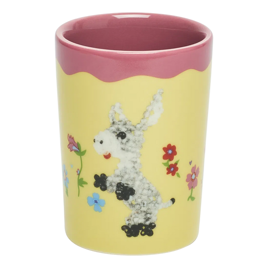 Fishs Eddyxsusan Alexandra Donnie the Donkey Cup ceramic drinkware, with a clean, polished finish and distinctive shape or artwork; a comfortable everyday choice for coffee, tea, cocoa, or desk-side sipping. Alternate product view shows more of the shape, finish, and design details.